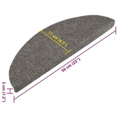 Stair Mats Self-adhesive 30 pcs Grey 56x17x3 cm