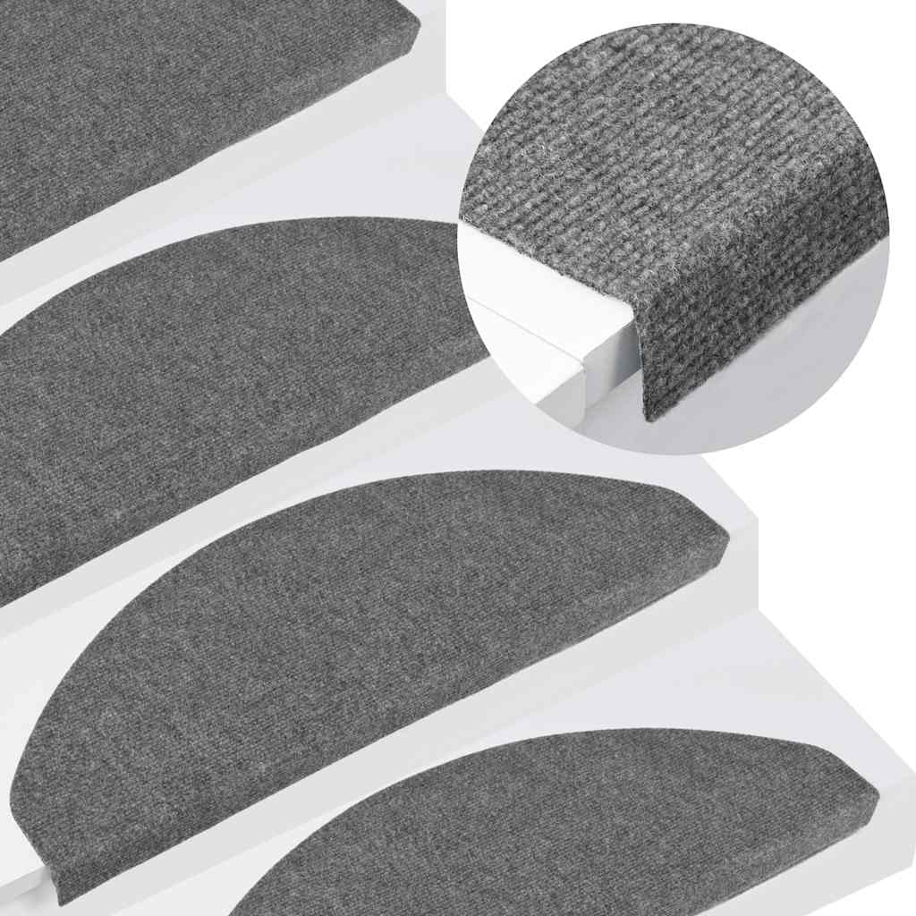 Stair Mats Self-adhesive 30 pcs Grey 65x22.5x3.5 cm
