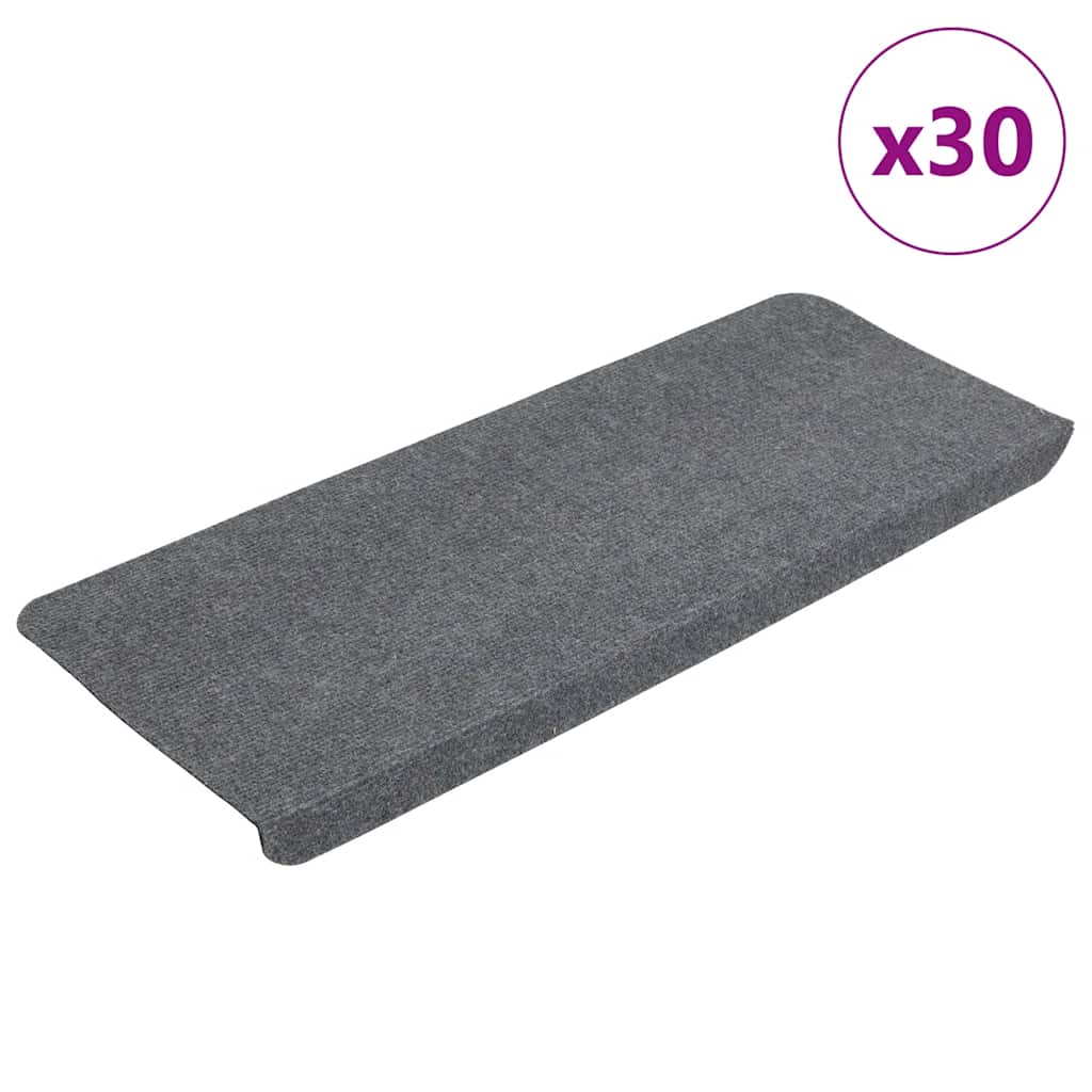 Stair Mats Self-adhesive 30 pcs Grey 65x24,5x3,5 cm