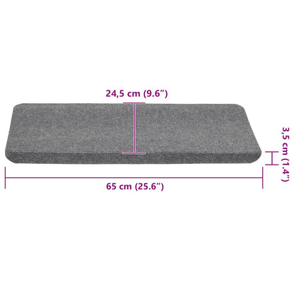 Stair Mats Self-adhesive 30 pcs Grey 65x24.5x3.5 cm
