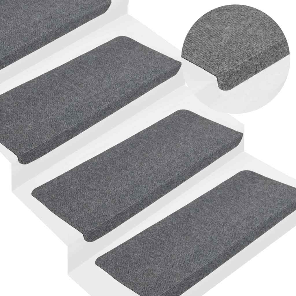 Stair Mats Self-adhesive 30 pcs Grey 65x24,5x3,5 cm