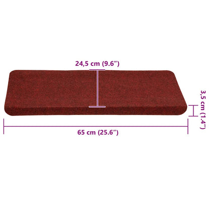 Stair Mats Self-adhesive 30 pcs Red 65x24.5x3.5 cm