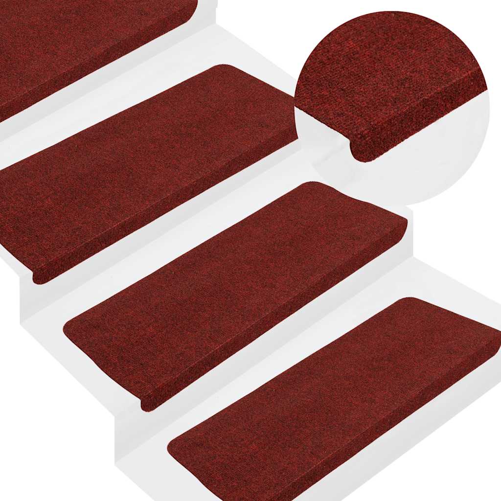 Stair Mats Self-adhesive 30 pcs Red 65x24.5x3.5 cm