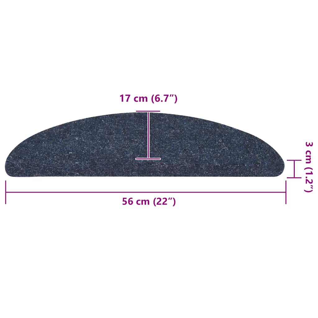 Stair Mats Self-adhesive 30 pcs Blue 56x17x3 cm