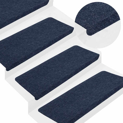 Stair Mats Self-adhesive 30 pcs Blue 65x24.5x3.5 cm