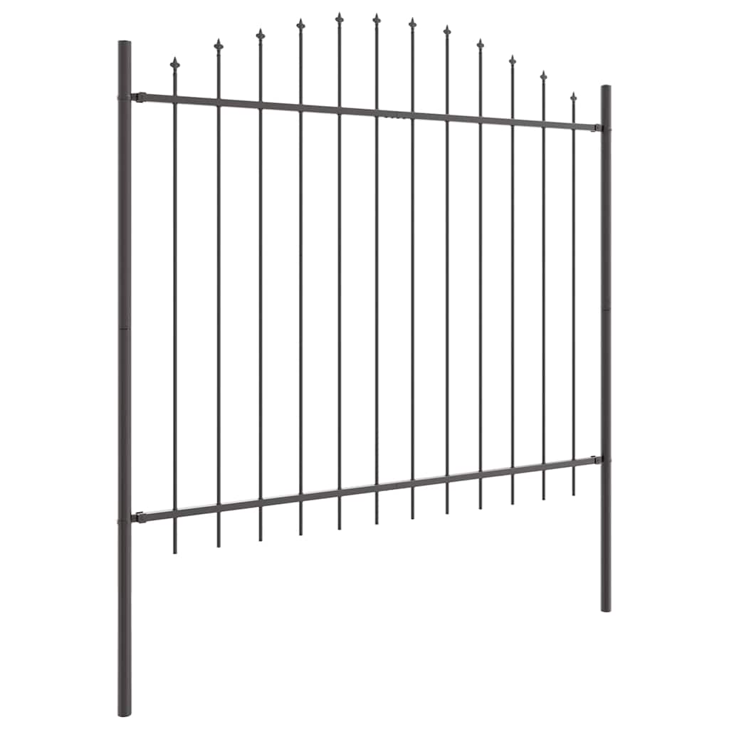 Garden Fence 3 pcs Grey 170 x 165 cm Powder-Coated Steel