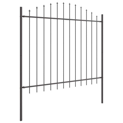 Garden Fence 3 pcs Grey 170 x 165 cm Powder-Coated Steel