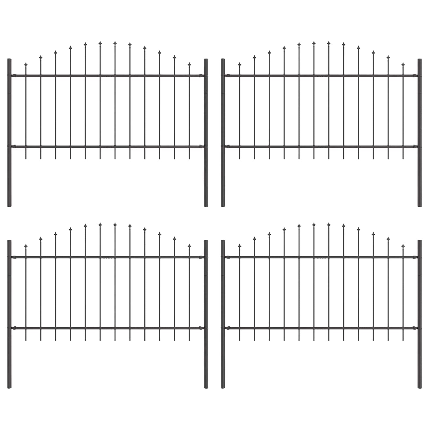 Garden Fence WOERDEN 4 pcs 170 x 140 cm Powder-Coated Steel