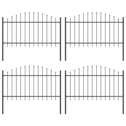 Garden Fence WOERDEN 4 pcs 170 x 140 cm Powder-Coated Steel