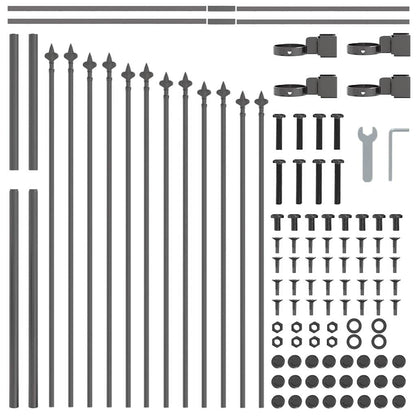 Garden Fence WOERDEN 4 pcs 170 x 140 cm Powder-Coated Steel