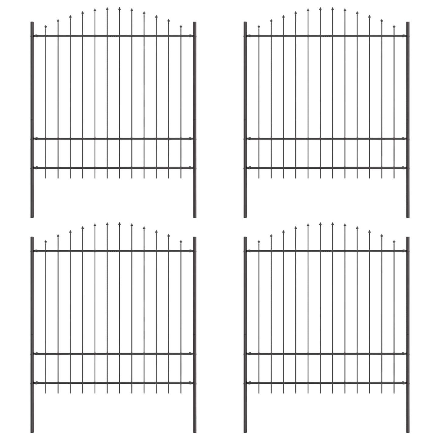 Garden Fence WOERDEN 4 pcs 170 x 215 cm Powder-Coated Steel