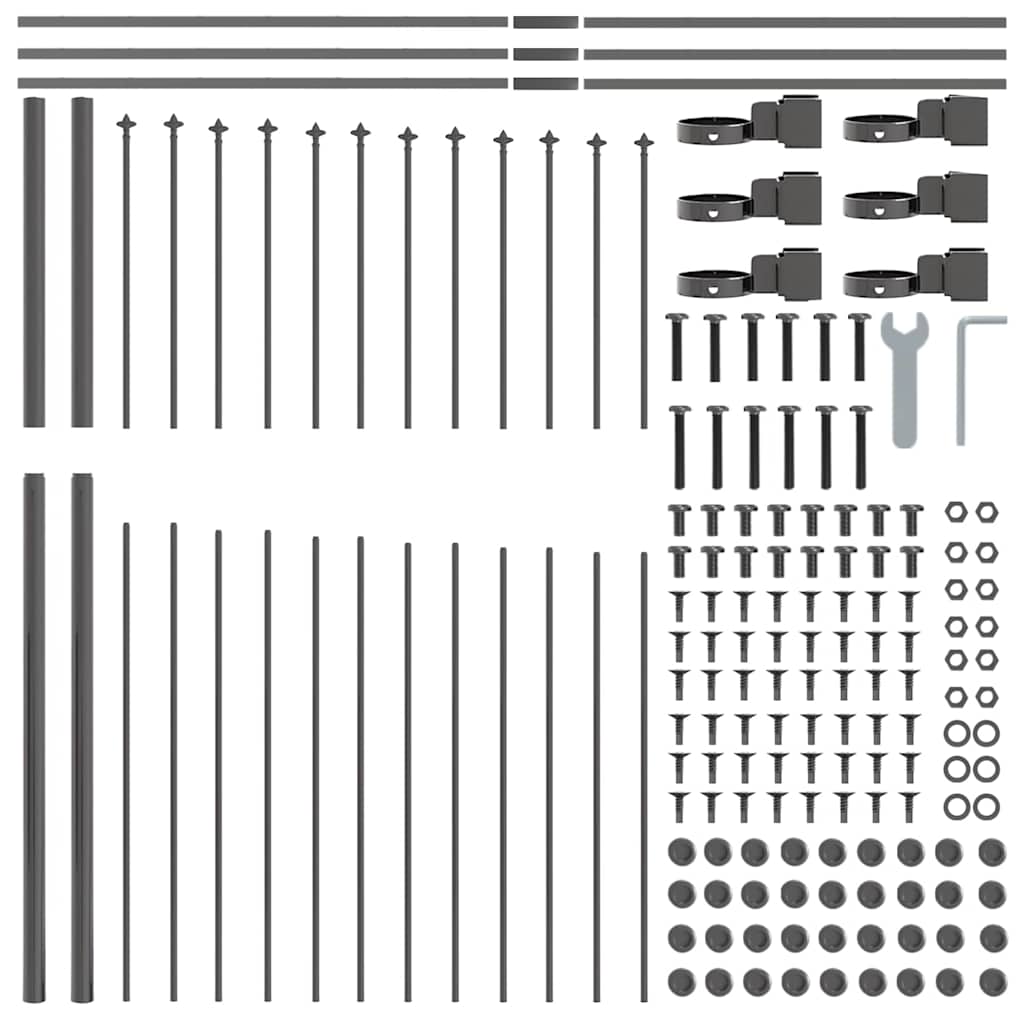 Garden Fence WOERDEN 4 pcs 170 x 215 cm Powder-Coated Steel