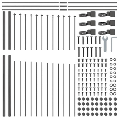 Garden Fence WOERDEN 4 pcs 170 x 215 cm Powder-Coated Steel