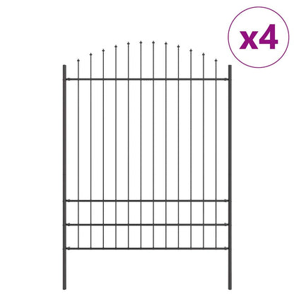 Garden Fence 4 pcs Grey 170 x 225 cm Powder-Coated Steel