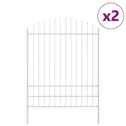 Garden Fence 2 pcs White 170 x 225 cm Powder-Coated Steel