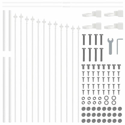 Garden Fence 3 pcs White 170 x 140 cm Powder-Coated Steel