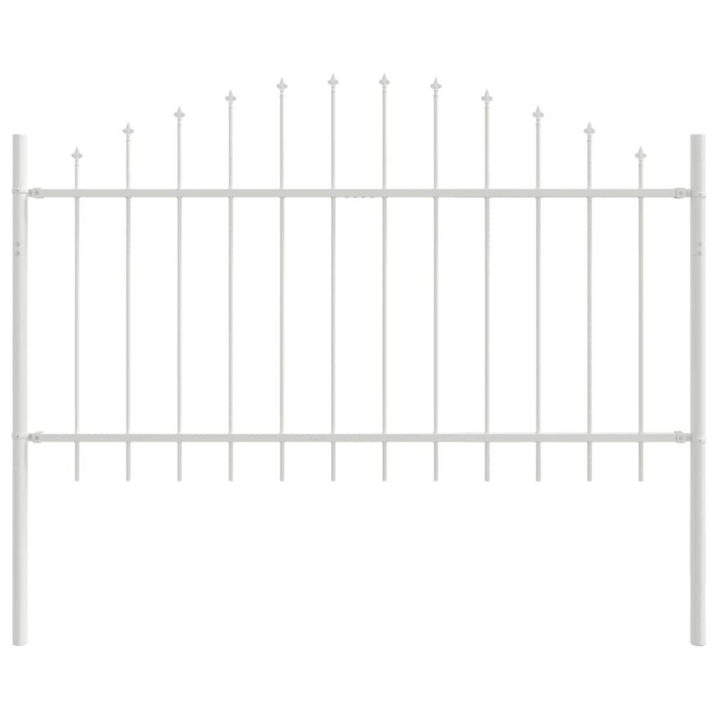 Garden Fence 4 pcs White 170 x 140 cm Powder-Coated Steel