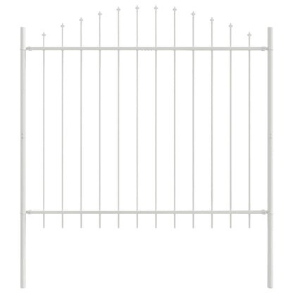 Garden Fence 4 pcs White 170 x 165 cm Powder-Coated Steel