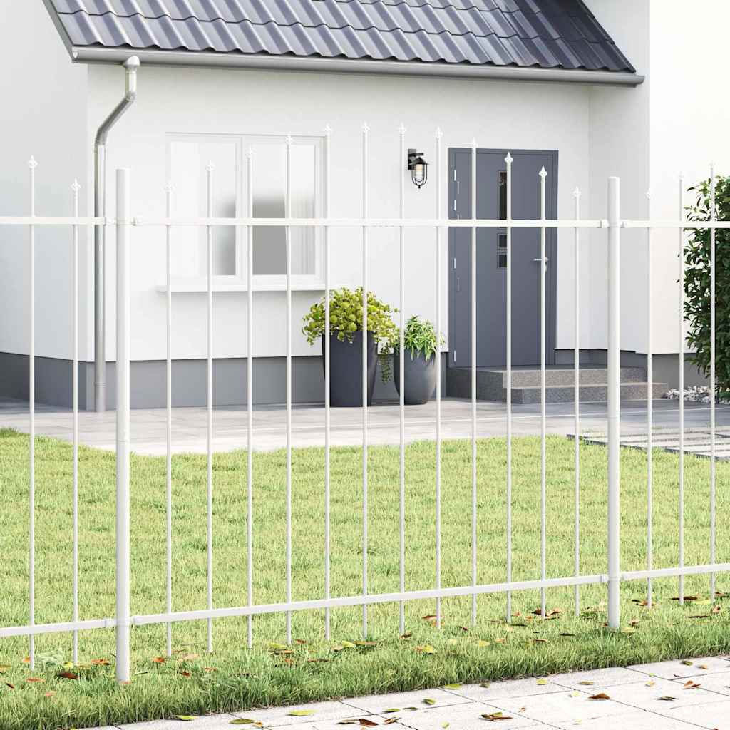 Garden Fence 5 pcs White 170 x 165 cm Powder-Coated Steel