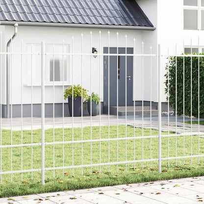Garden Fence 5 pcs White 170 x 215 cm Powder-Coated Steel