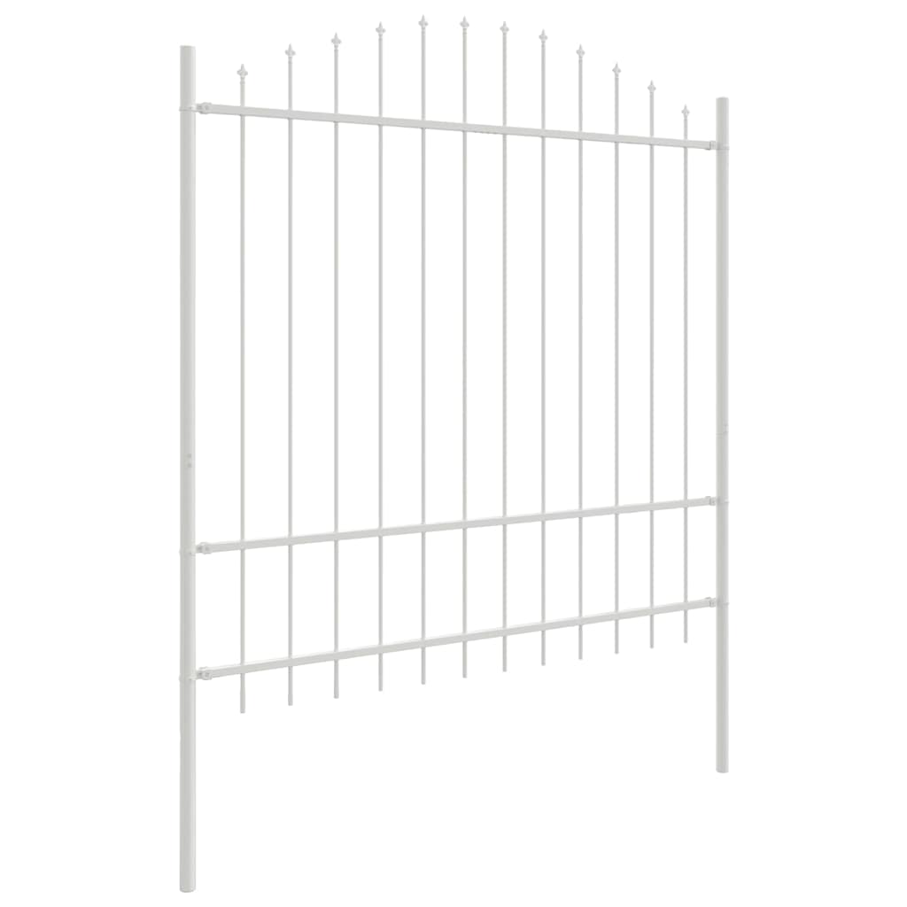 Garden Fence 5 pcs White 170 x 215 cm Powder-Coated Steel