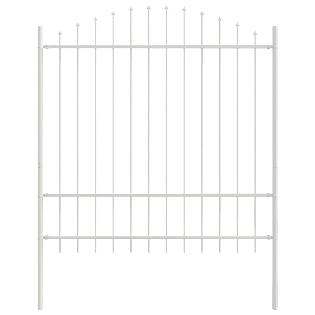 Garden Fence 5 pcs White 170 x 215 cm Powder-Coated Steel