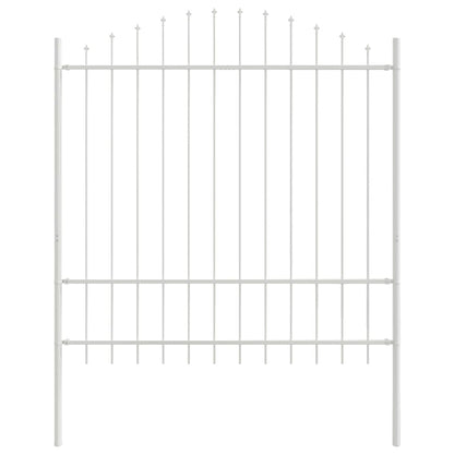 Garden Fence 5 pcs White 170 x 215 cm Powder-Coated Steel
