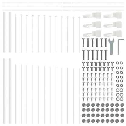 Garden Fence 5 pcs White 170 x 215 cm Powder-Coated Steel