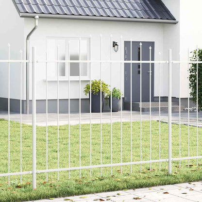 Garden Fence 6 pcs White 170 x 190 cm Powder-Coated Steel