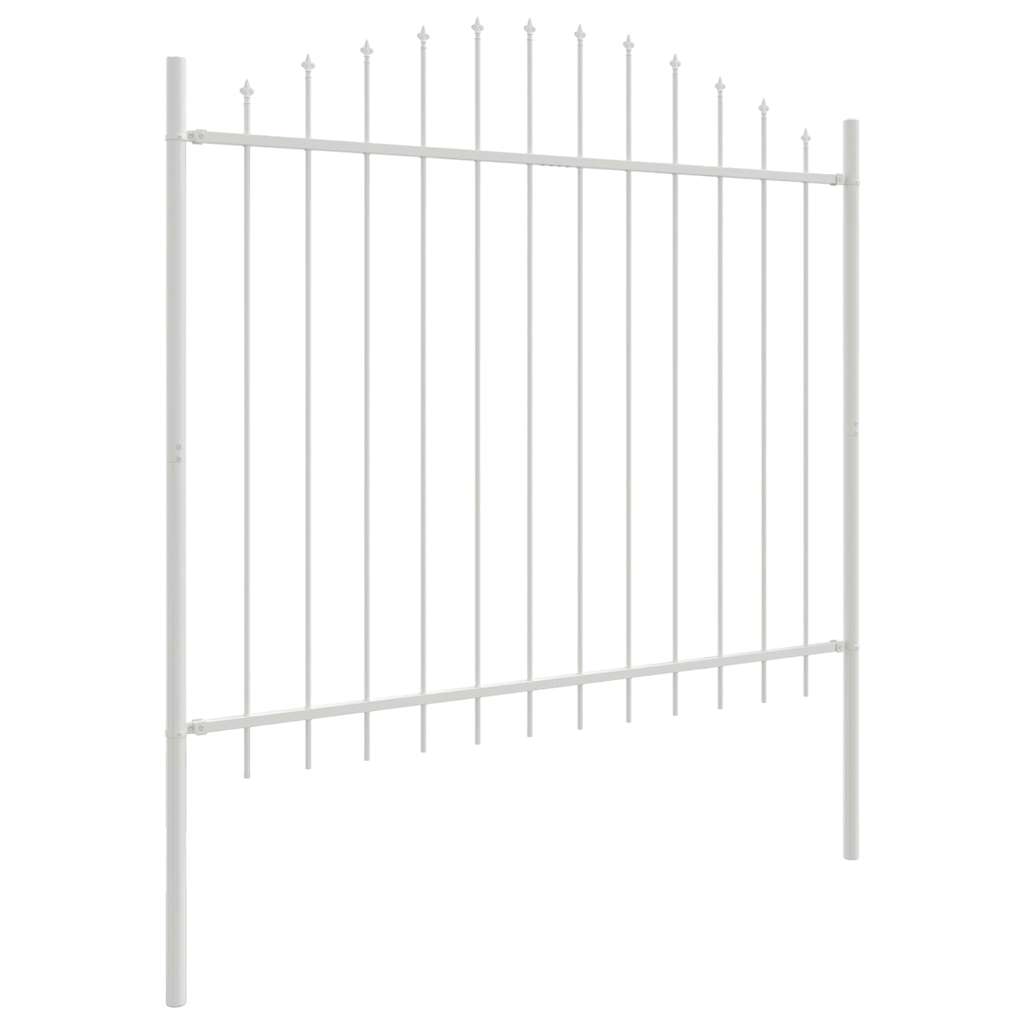 Garden Fence 6 pcs White 170 x 190 cm Powder-Coated Steel