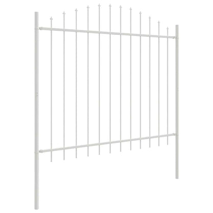 Garden Fence 6 pcs White 170 x 190 cm Powder-Coated Steel