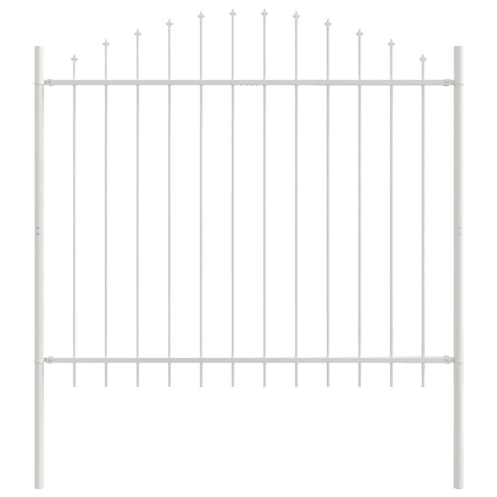 Garden Fence 6 pcs White 170 x 190 cm Powder-Coated Steel