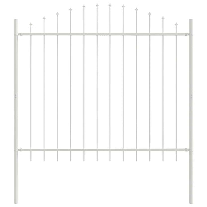 Garden Fence 6 pcs White 170 x 190 cm Powder-Coated Steel