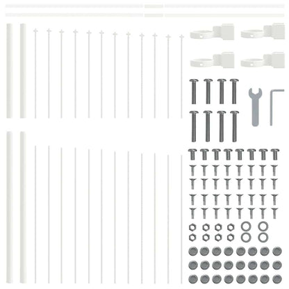 Garden Fence 6 pcs White 170 x 190 cm Powder-Coated Steel