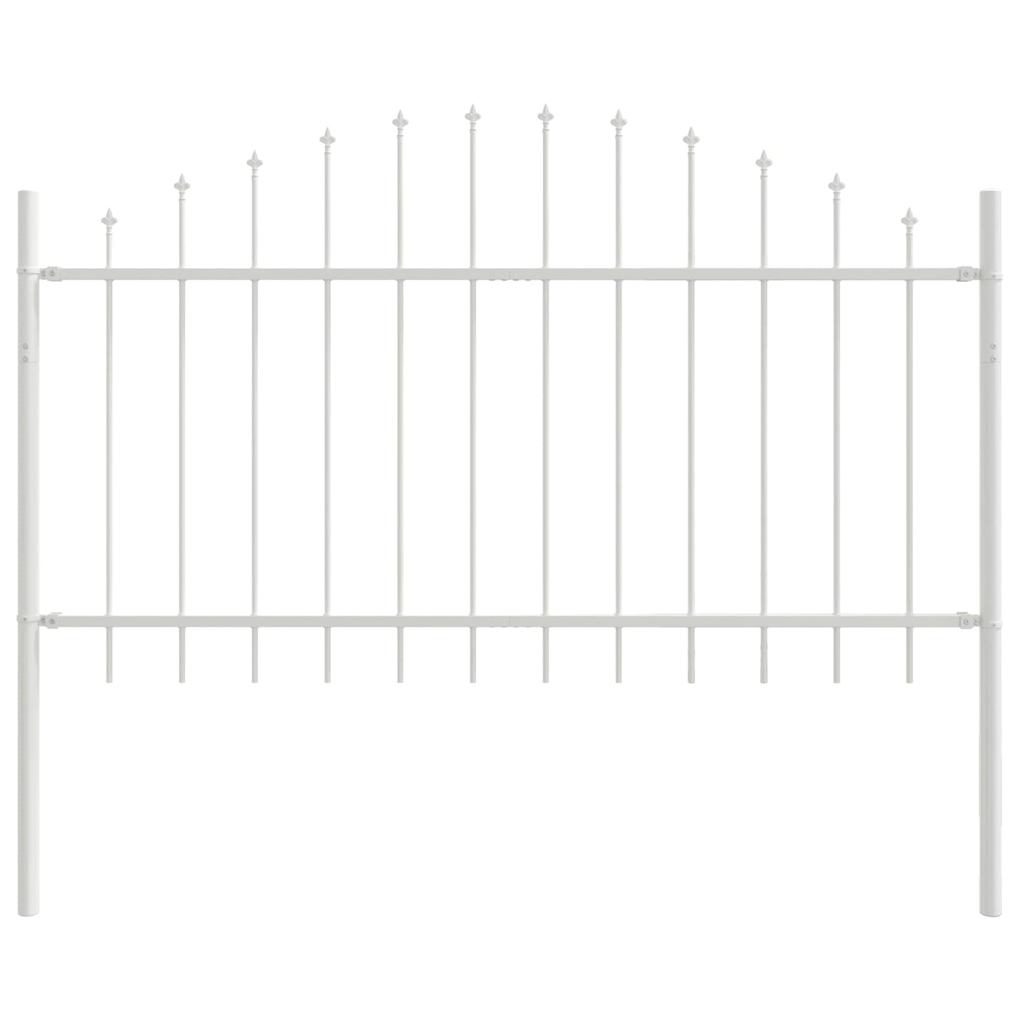 Garden Fence 7 pcs White 170 x 140 cm Powder-Coated Steel