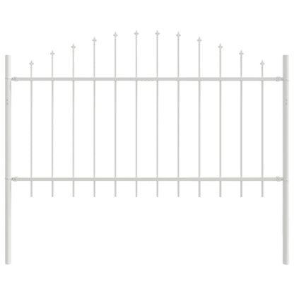 Garden Fence 7 pcs White 170 x 140 cm Powder-Coated Steel