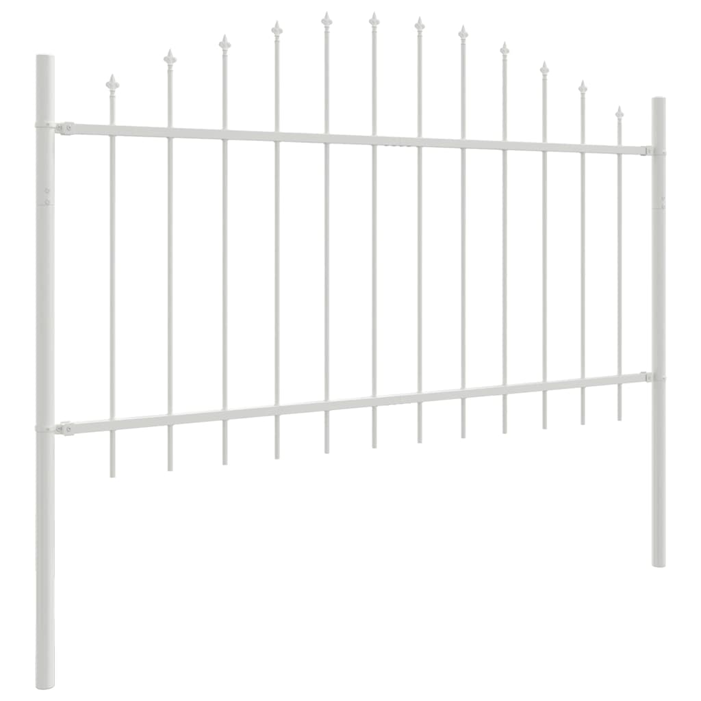 Garden Fence 7 pcs White 170 x 140 cm Powder-Coated Steel