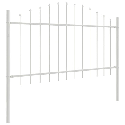 Garden Fence 7 pcs White 170 x 140 cm Powder-Coated Steel