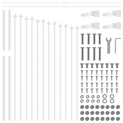 Garden Fence 7 pcs White 170 x 140 cm Powder-Coated Steel