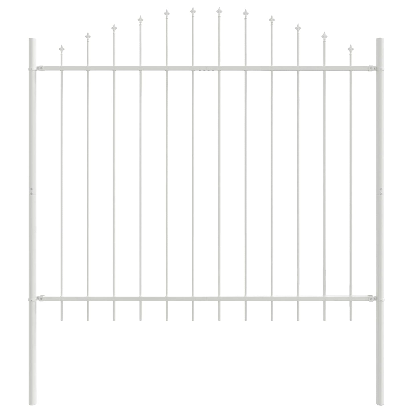 Garden Fence 7 pcs White 170 x 165 cm Powder-Coated Steel