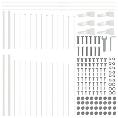 Garden Fence 7 pcs White 170 x 215 cm Powder-Coated Steel