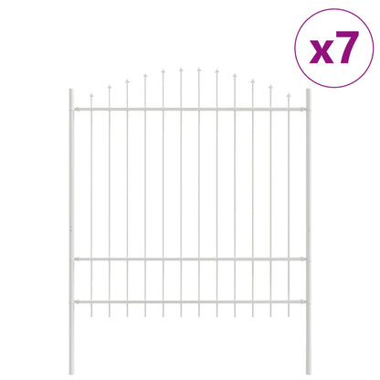 Garden Fence 7 pcs White 170 x 215 cm Powder-Coated Steel