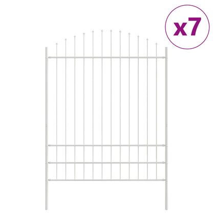 Garden Fence 7 pcs White 170 x 225 cm Powder-Coated Steel