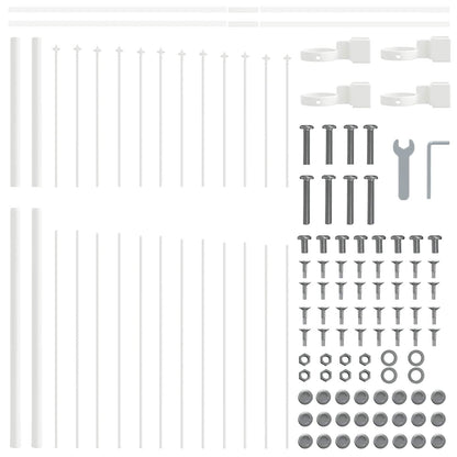 Garden Fence 8 pcs White 170 x 165 cm Powder-Coated Steel