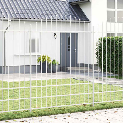 Garden Fence 8 pcs White 170 x 225 cm Powder-Coated Steel