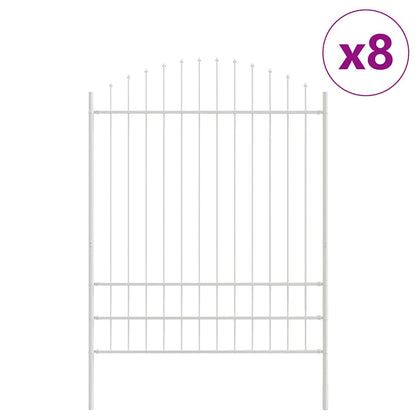 Garden Fence 8 pcs White 170 x 225 cm Powder-Coated Steel