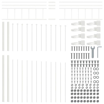 Garden Fence 8 pcs White 170 x 225 cm Powder-Coated Steel