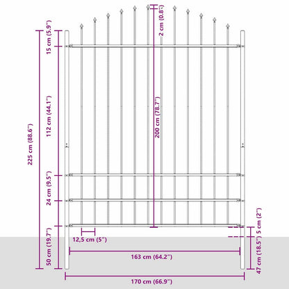 Garden Fence 8 pcs White 170 x 225 cm Powder-Coated Steel