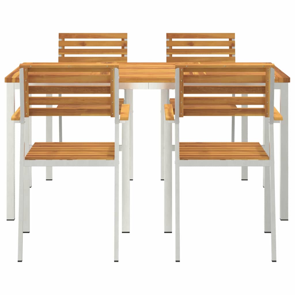 Garden Dining Set 5 pcs Brown Solid Acacia Wood