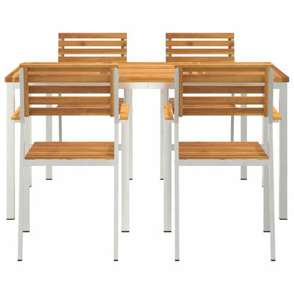 Garden Dining Set 5 pcs Brown Solid Acacia Wood